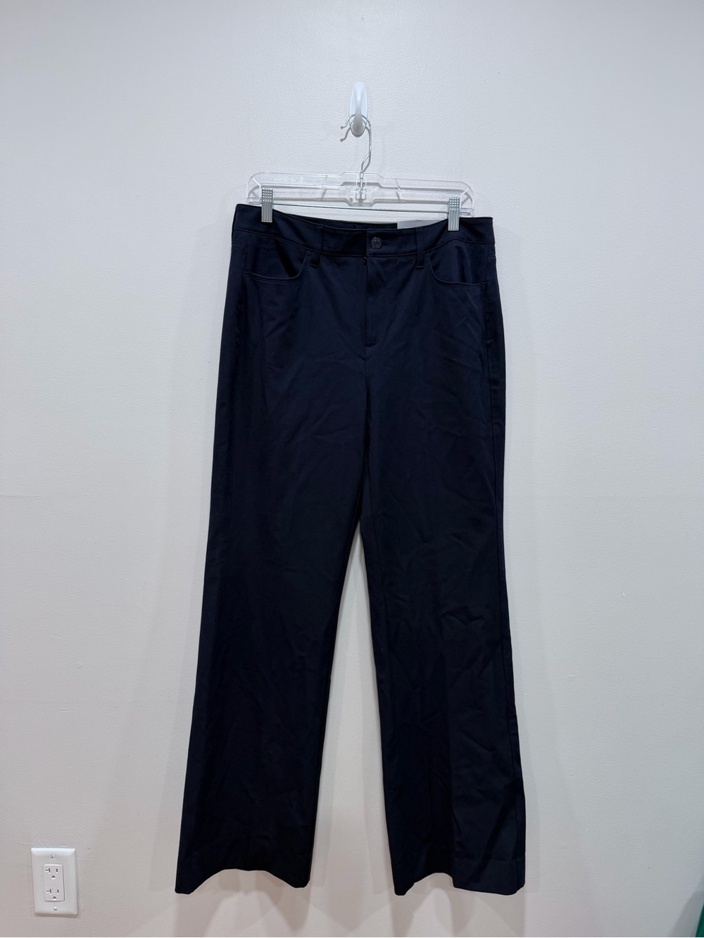 Chico’s Flex Waistband High Rise Trouser Pants Navy Blue Stretch 10R